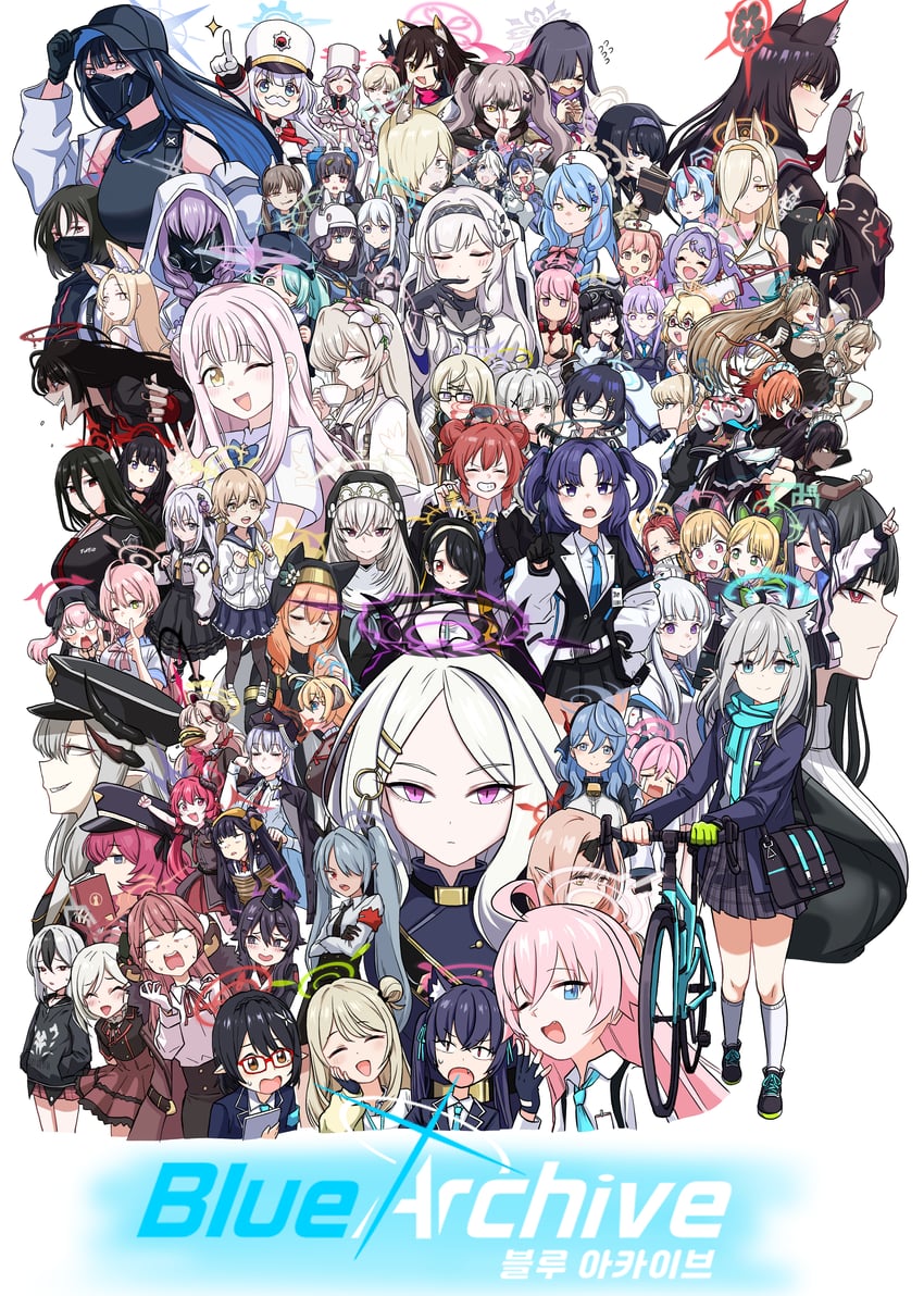 yuuka, asuna, hina, shiroko, hoshino, and 75 more (blue archive) drawn by pangtanto