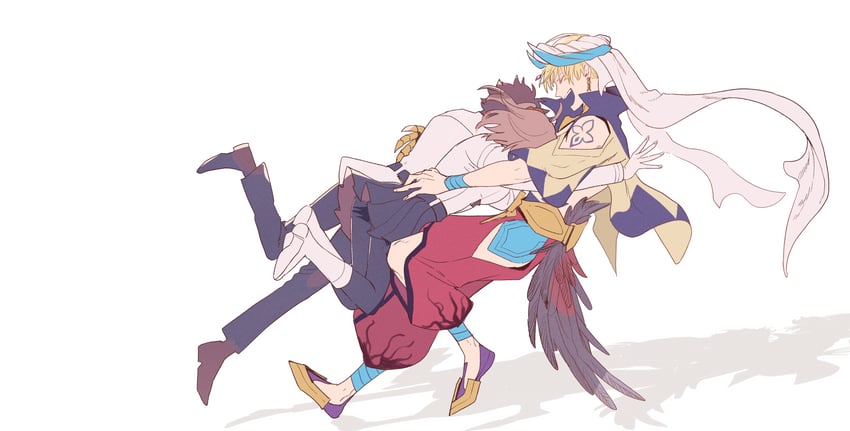 fujimaru ritsuka and gilgamesh (fate and 1 more) drawn by ryousuke_(tukr5384)