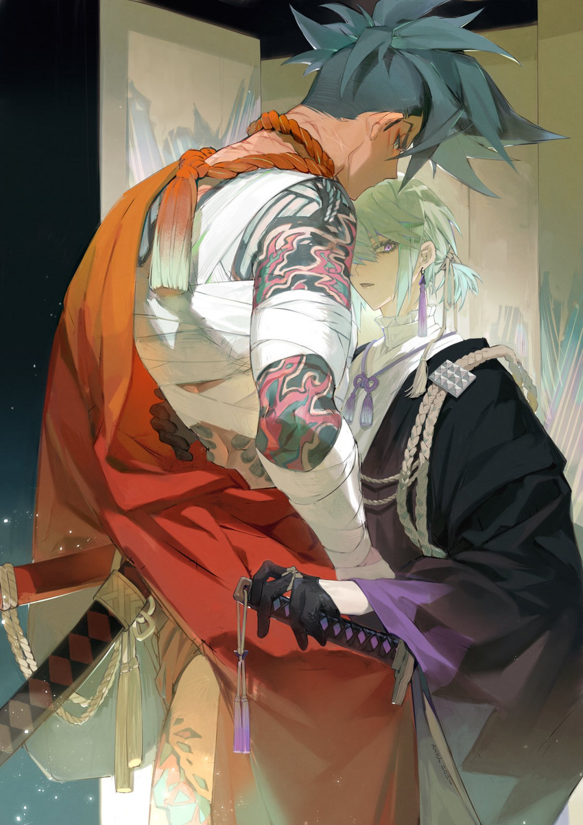 lio fotia and galo thymos (promare) drawn by inuyama_(inuhill)