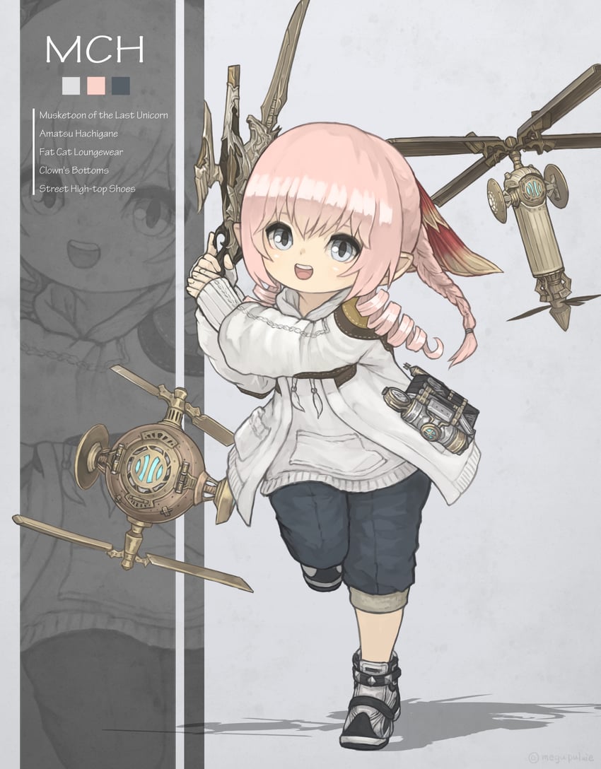 warrior of light, machinist, and rook (final fantasy and 1 more) drawn by puluie