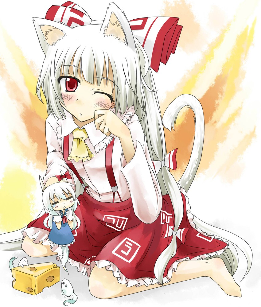 fujiwara no mokou, kamishirasawa keine, and ex-keine (touhou) drawn by pakuchii and yuuma_(noel)