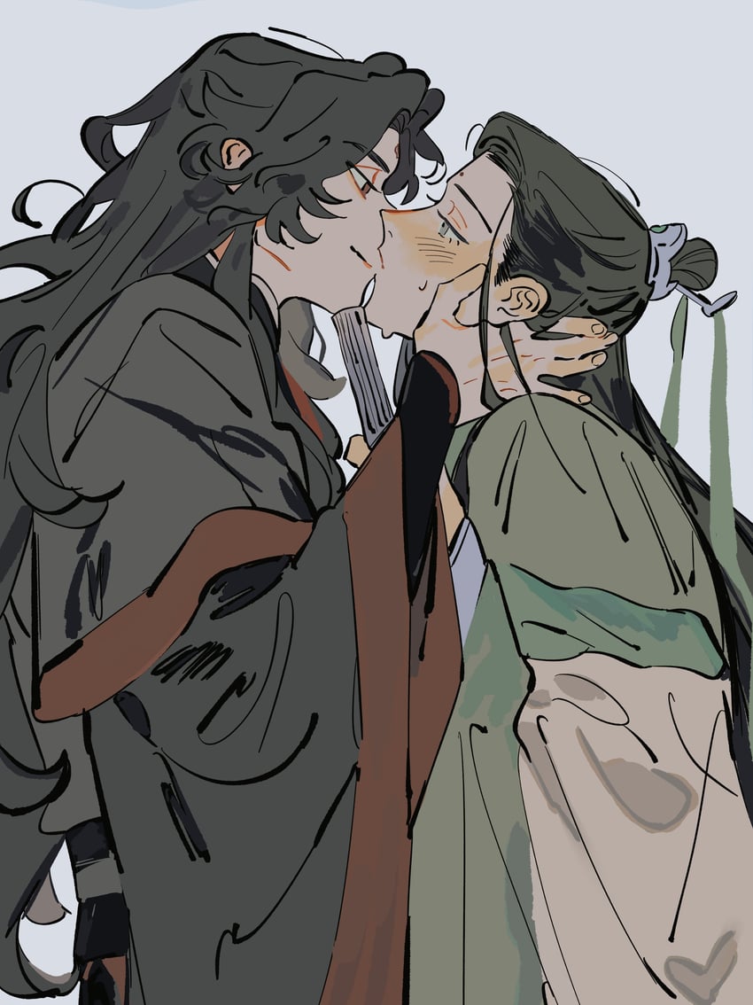 shen qingqiu and luo binghe (renzha fanpai zijiu xitong) drawn by akmizuk