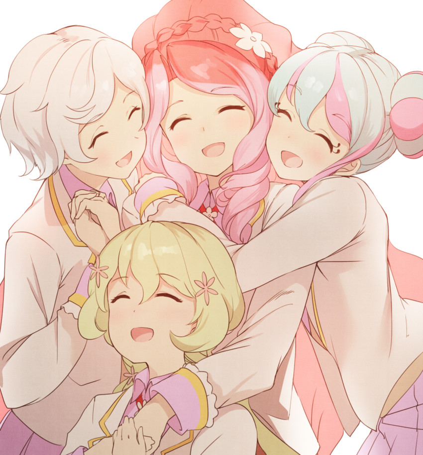 hanazono kirara, elza forte, kizaki rei, and futaba aria (aikatsu! and 1 more) drawn by koruse