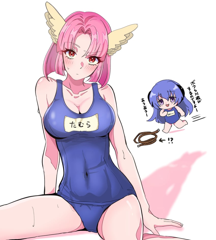 hanyuu and tamurahime no mikoto (higurashi no naku koro ni and 1 more) drawn by yuno_ff