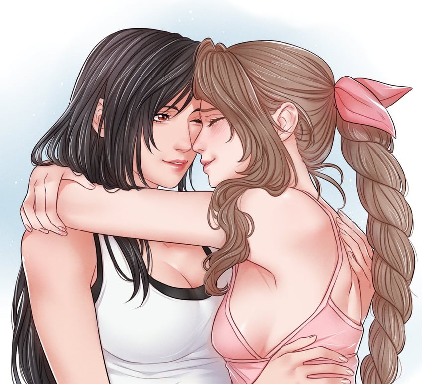 tifa lockhart and aerith gainsborough (final fantasy and 3 more) drawn by crylin6