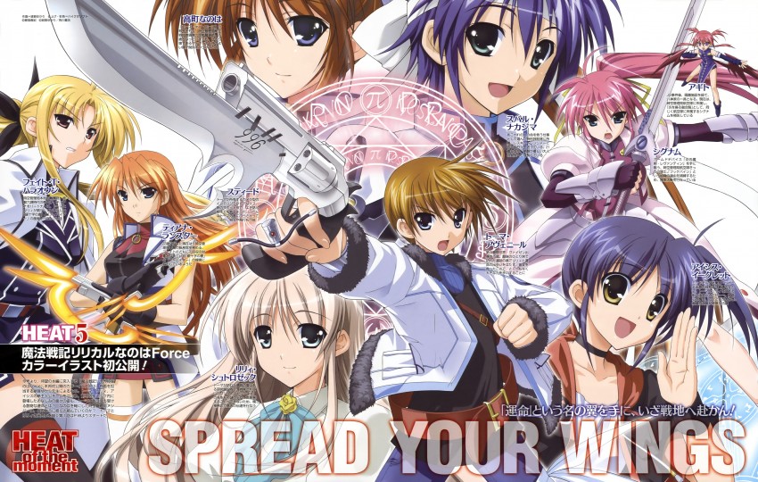 fate testarossa, takamachi nanoha, bardiche, signum, subaru nakajima, and 9 more (lyrical nanoha and 2 more) drawn by higa_yukari