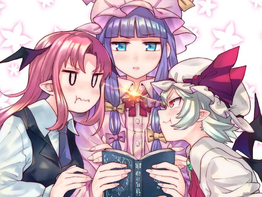 remilia scarlet, patchouli knowledge, and koakuma (touhou) drawn by anarogumaaa