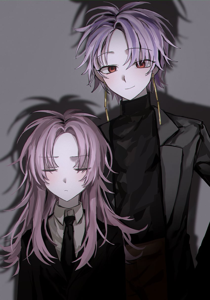 hatsutori hajime and theodore riddle (saibou shinkyoku) drawn by uwuwuaau
