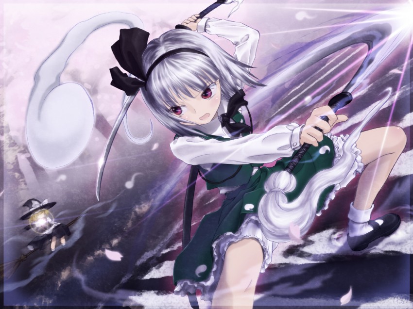 kirisame marisa and konpaku youmu (touhou) drawn by ah-negitorow