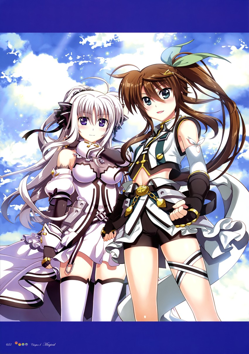 fuka reventon and rinne berlinetta (lyrical nanoha and 1 more) drawn by fujima_takuya