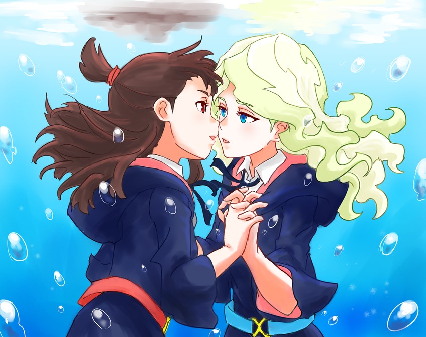 kagari atsuko and diana cavendish (little witch academia) drawn by a50926123