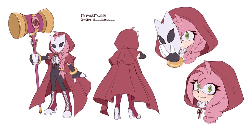 amy rose (sonic) drawn by hallsth-eien