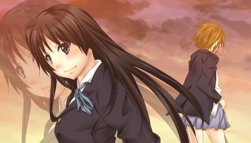 akiyama mio and tainaka ritsu (k-on!) drawn by sora_(sky_s04)