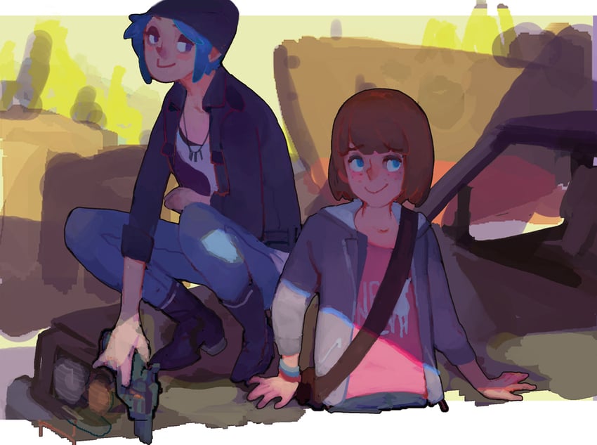 chloe price and max caulfield (life is strange and 1 more) drawn by fl_(l-fl)