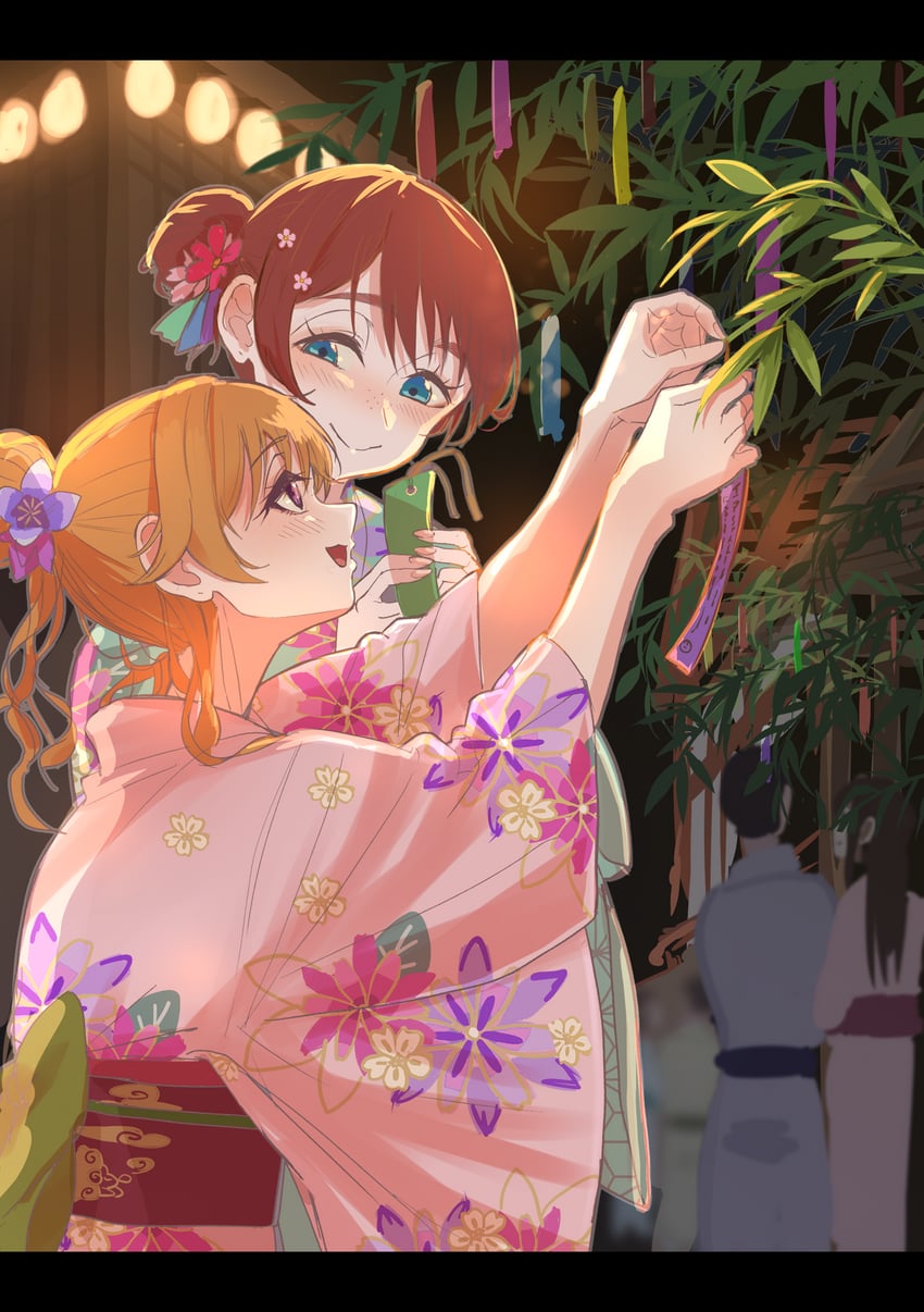 emma verde and konoe kanata (love live! and 1 more) drawn by monowe