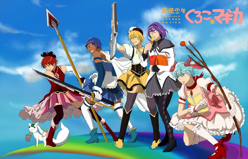 akemi homura, kaname madoka, miki sayaka, sakura kyoko, tomoe mami, and 6 more (mahou shoujo madoka magica and 1 more) drawn by mumu_(mozuu)