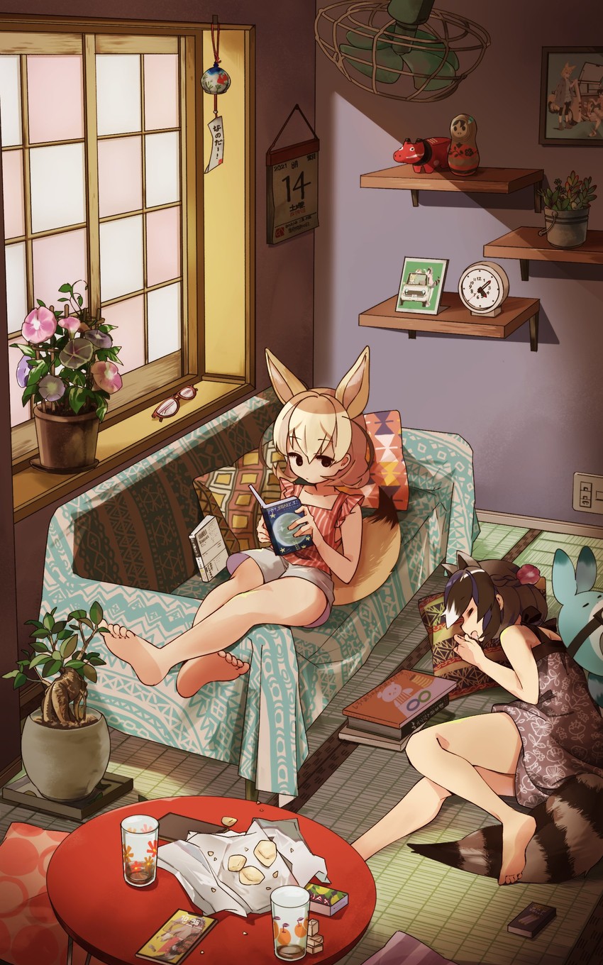 common raccoon, fennec, and lucky beast (kemono friends) drawn by nanana_(nanana_iz)