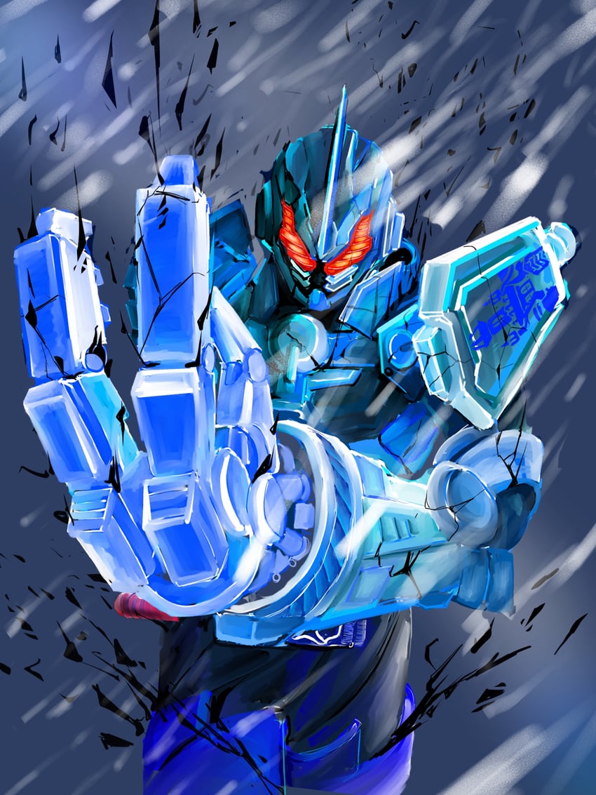 kamen rider grease and kamen rider grease blizzard (kamen rider and 1 more) drawn by donguri_kaijin