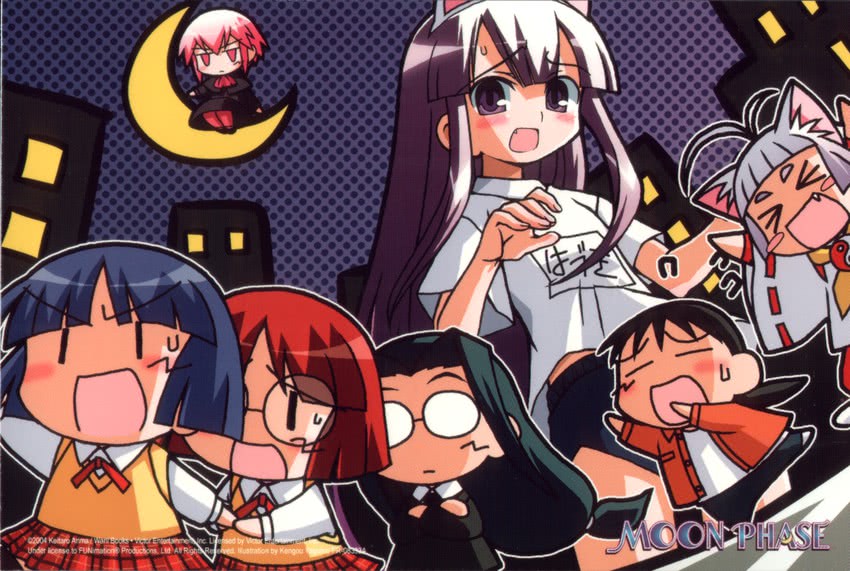 hazuki, artemis, haiji, midou kaoru, morioka kouhei, and 2 more (tsukuyomi moonphase) drawn by yagumo_kengou