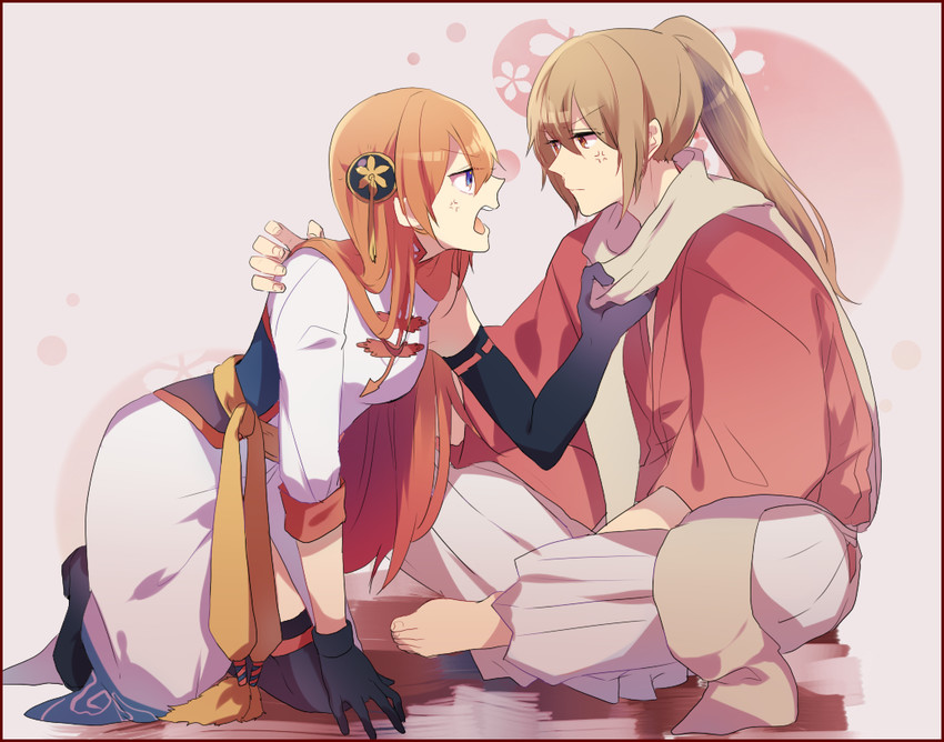 kagura and okita sougo (gintama and 1 more) drawn by pakkuncho
