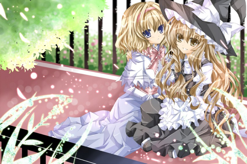 kirisame marisa and alice margatroid (touhou) drawn by nanase_nao