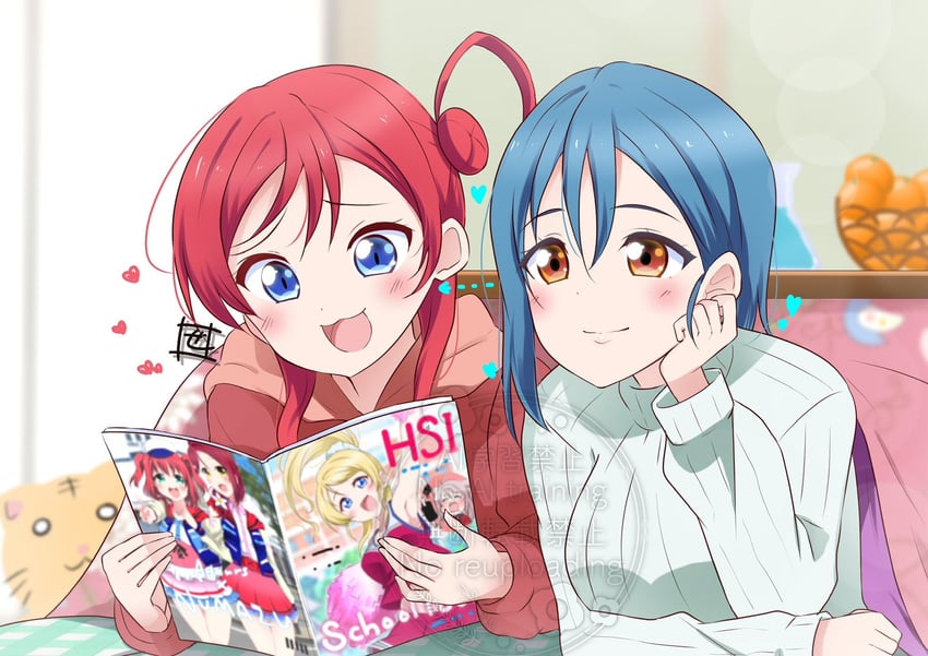 ayase eli, sakurauchi riko, kurosawa ruby, zhong lanzhu, wakana shiki, and 1 more (love live! and 4 more) drawn by zero-theme