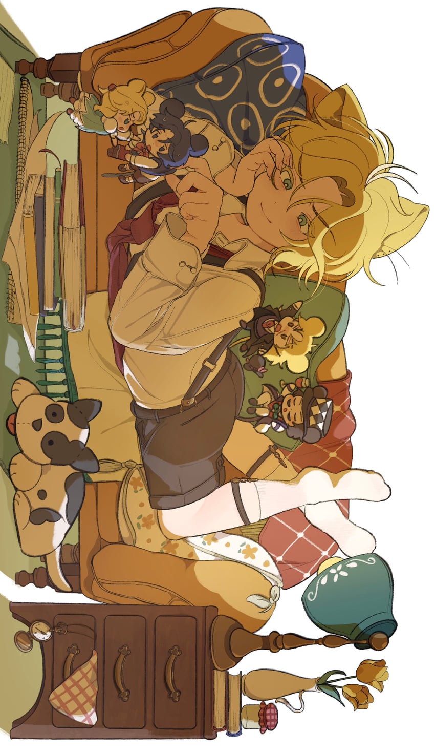 dio brando, erina pendleton, robert e. o. speedwagon, will anthonio zeppeli, and danny (jojo no kimyou na bouken and 1 more) drawn by inu_koro_koro