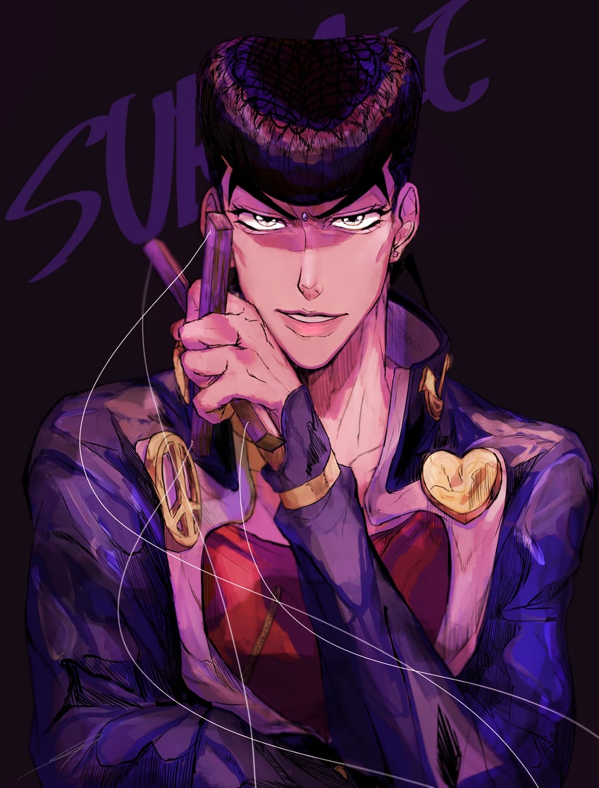 higashikata josuke and surface (jojo no kimyou na bouken and 1 more) drawn by sano_(hospital_0434)