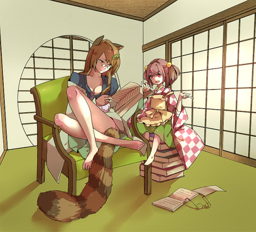 futatsuiwa mamizou and motoori kosuzu (touhou) drawn by dryades