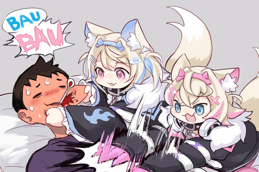 fuwawa abyssgard and mococo abyssgard (hololive and 1 more) drawn by yuuyu_(777)