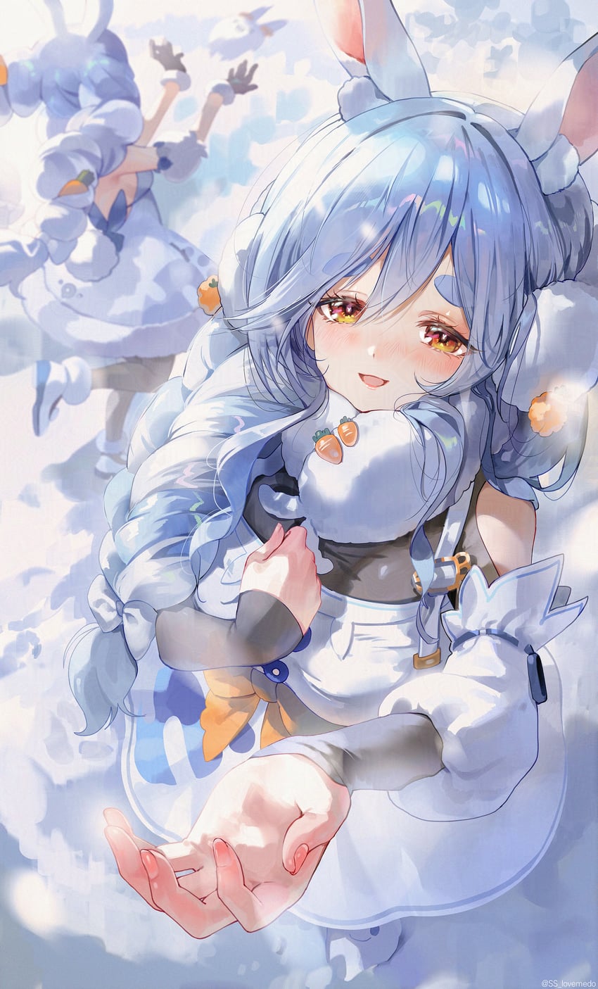 usada pekora, pekomama, and pekomon (hololive) drawn by dotori_(seulseul)