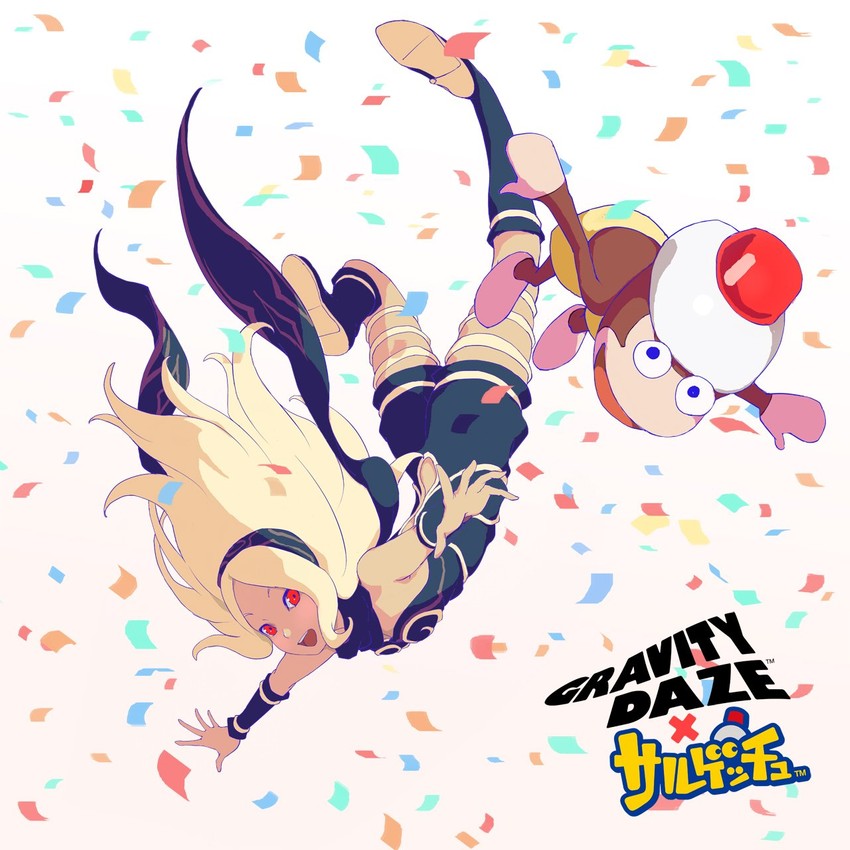 kitten and pipo monkey (gravity daze and 1 more) drawn by saitou_shunsuke