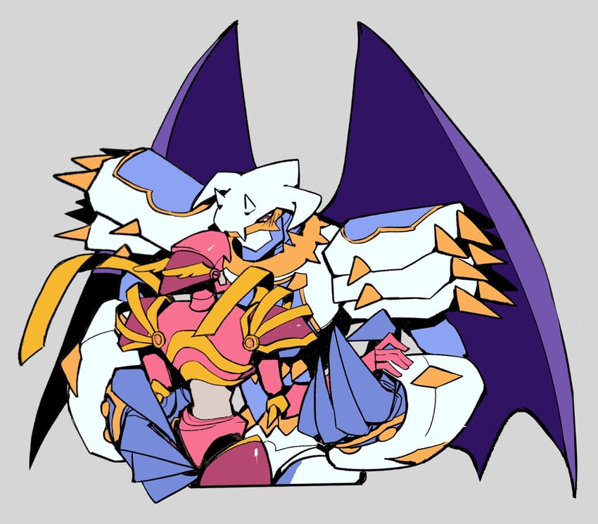 lordknightmon and dynasmon (digimon) drawn by agua_con_hielo