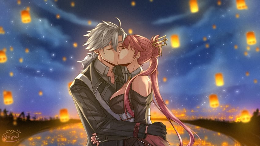 rean schwarzer and sara valestein (eiyuu densetsu and 2 more) drawn by yuzukiyo