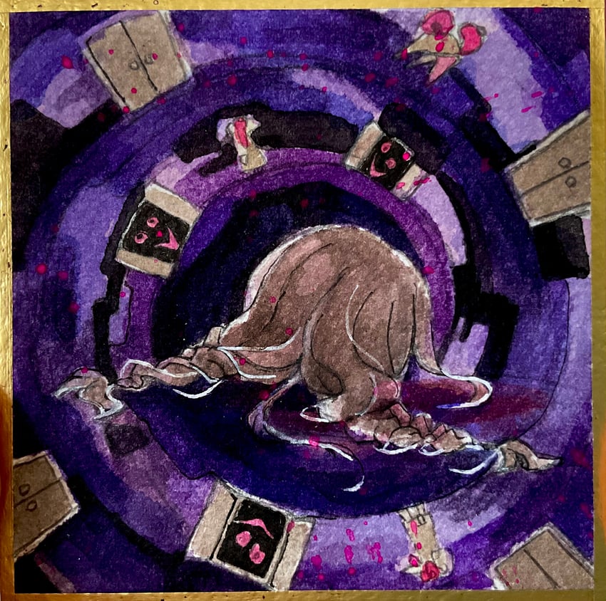 madotsuki, toriningen, and closet creature (yume nikki) drawn by koto_(patina375887)