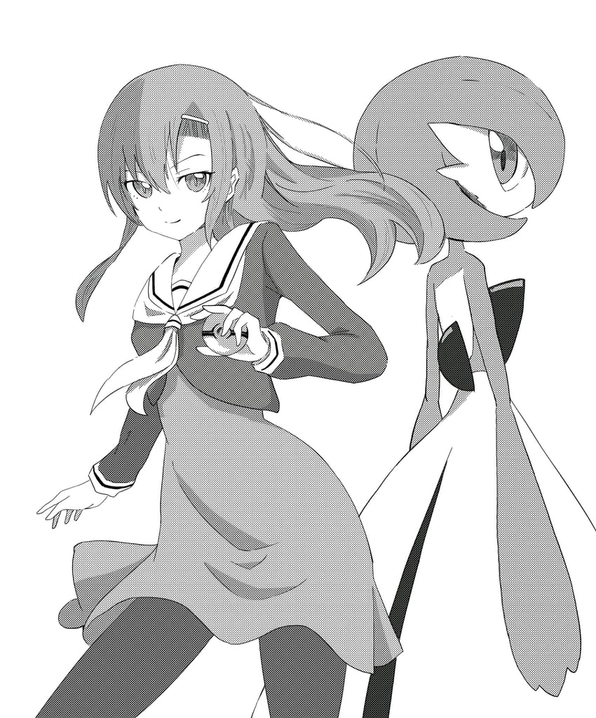 gardevoir and katsura hinagiku (pokemon and 1 more) drawn by tsutsu_izakura