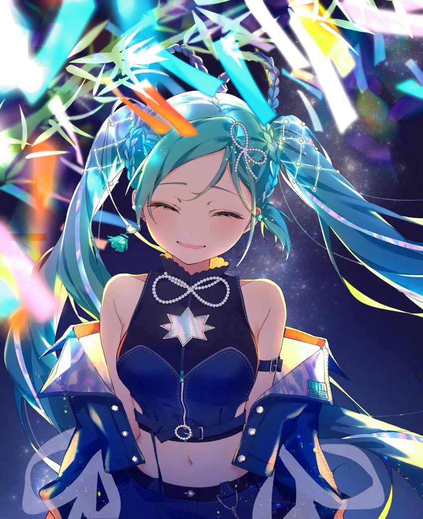 hatsune miku and magical mirai miku (vocaloid and 1 more) drawn by drawing_kanon