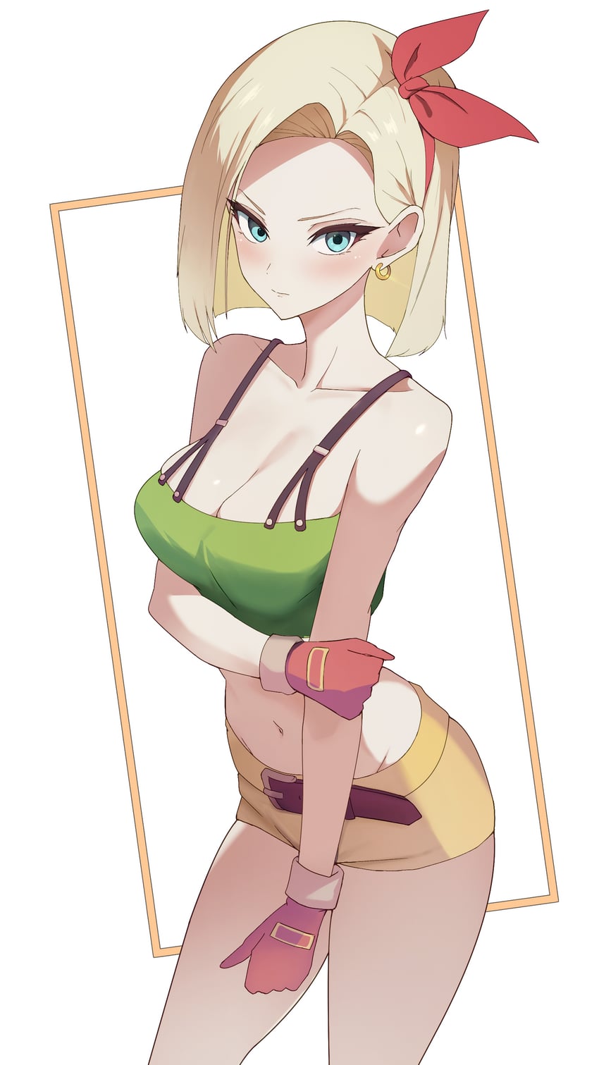 android 18 and lunch (dragon ball and 1 more) drawn by ryokuchabushi