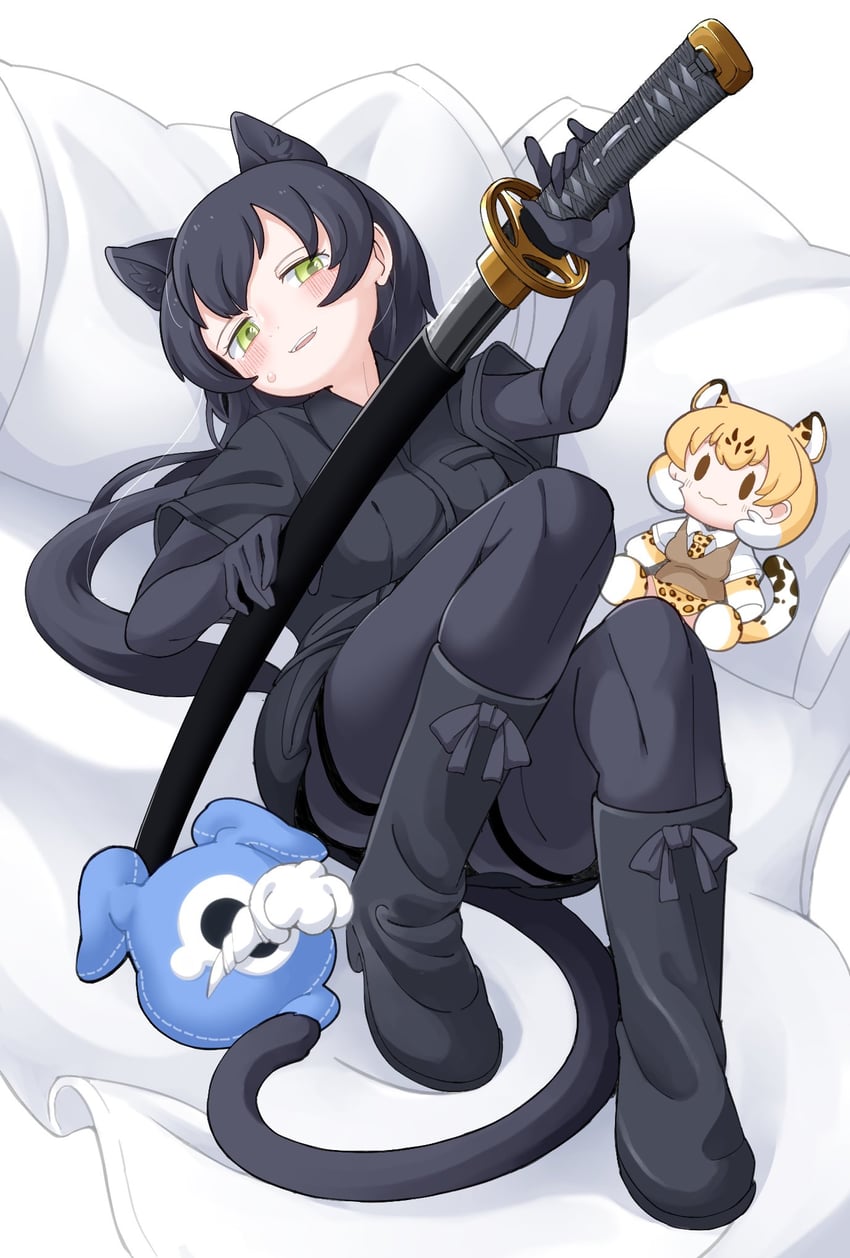 cellien, black leopard, and leopard (kemono friends) drawn by parsley_(simonov1941)