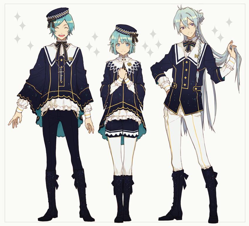 shino hajime, hibiki wataru, and shinkai kanata (ensemble stars!) drawn by zangyaacco