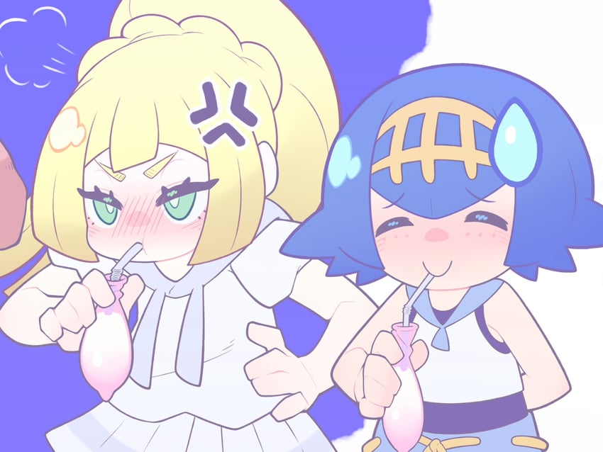 lillie and lana (pokemon and 1 more) drawn by kaikoinu