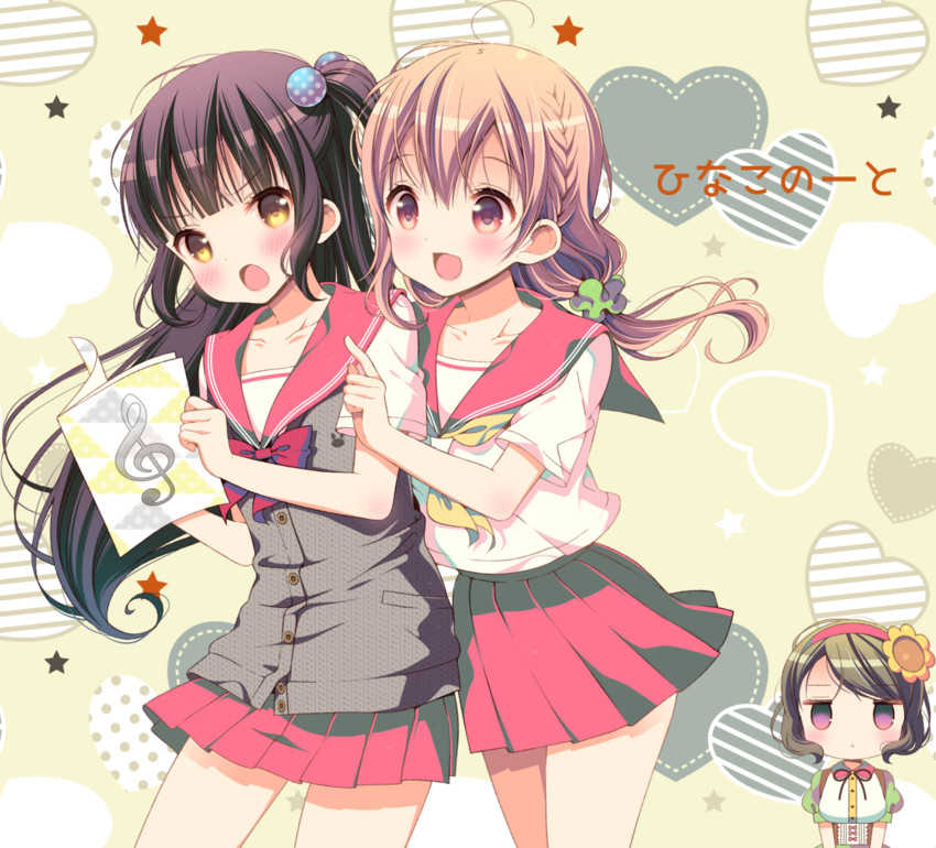 sakuragi hinako, nakajima yua, and kuroyanagi ruriko (hinako note) drawn by march-bunny