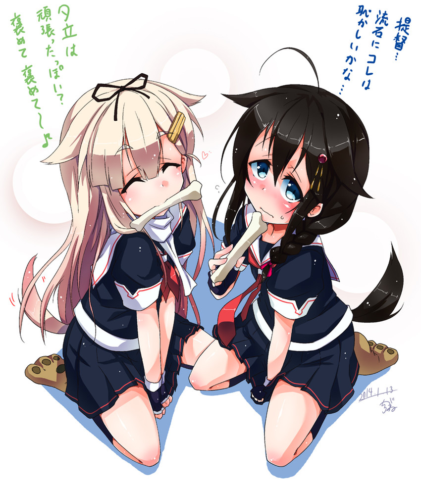 shigure, yuudachi, shigure kai ni, and yuudachi kai ni (kantai collection) drawn by shirogane_(cufsser)