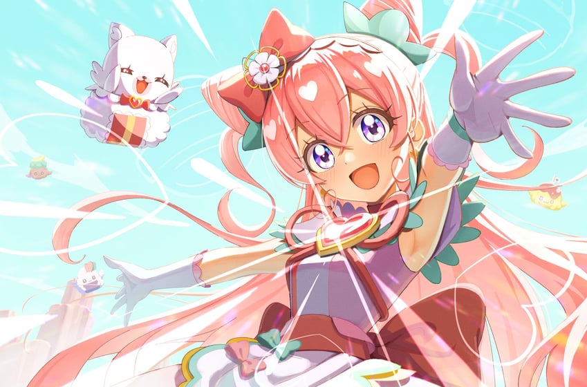 nagomi yui, cure precious, kome-kome, rice ball recipipi, omurice recipipi, and 1 more (precure and 1 more) drawn by ntn00a