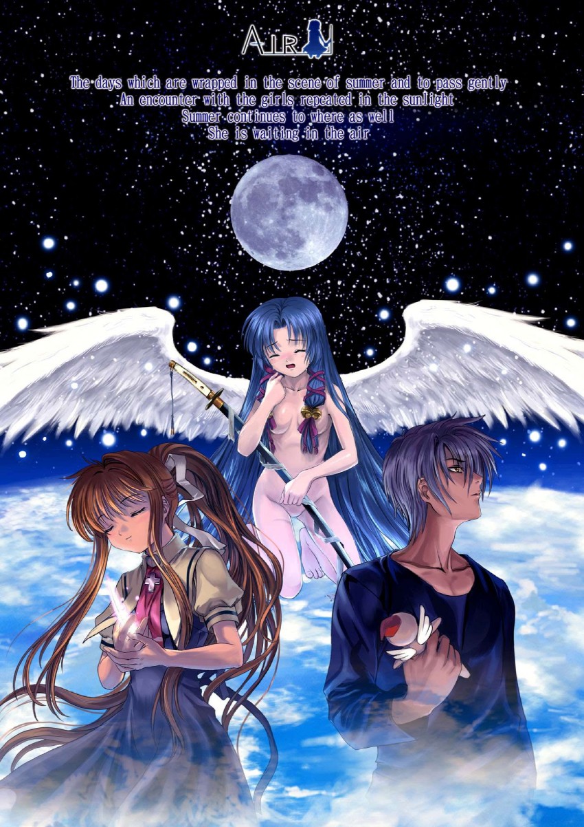 kamio misuzu, kunisaki yukito, and kannabi no mikoto (air) drawn by mutsuki_(moonknives)