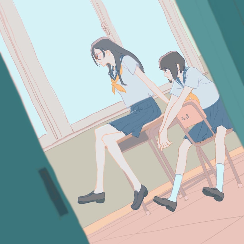tanaka asuka and nakaseko kaori (hibike! euphonium) drawn by 55bata6rou