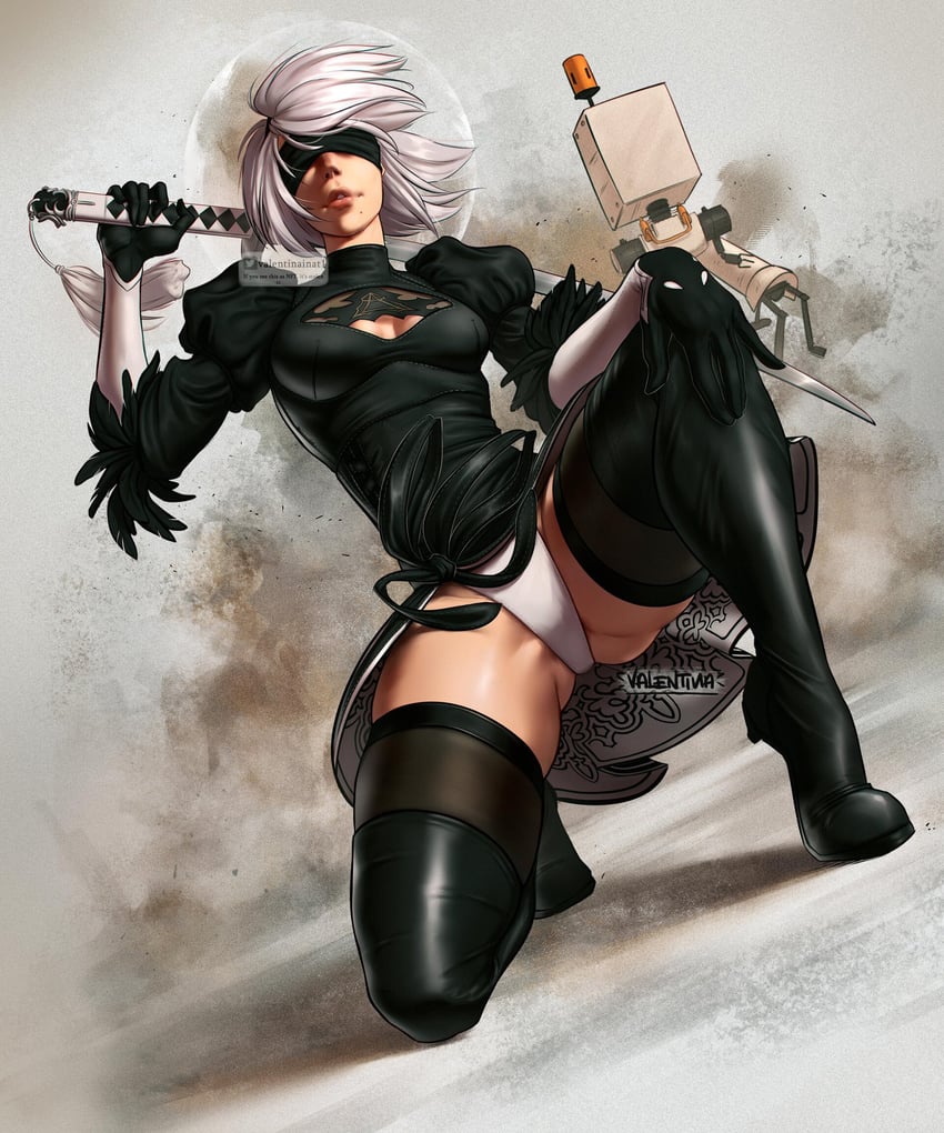 2b and pod (nier and 1 more) drawn by valentina_tavolilla
