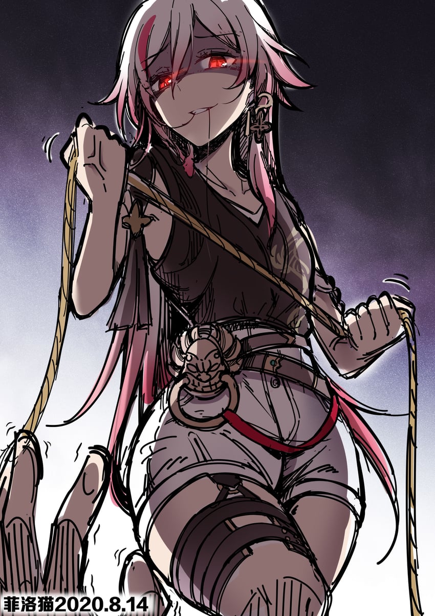 fu hua and captain (honkai and 1 more) drawn by fei_luo_mao