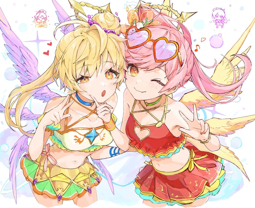 metatron and sandalphon (monster strike) drawn by ace_kin and ira_n