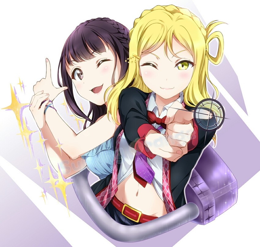 ohara mari and suzuki aina (love live! and 1 more) drawn by surfing_orange